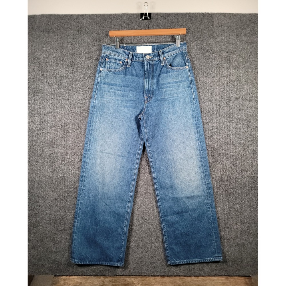 MOTHER Dodger Ankle High Rise Jean Womens 27 (Fits 30) Wide Leg Cherries Cotton